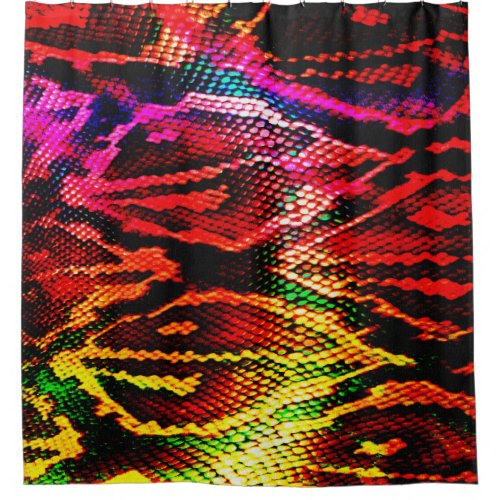 Abstract Vivid Colorful Animal Skin Shower Curtain