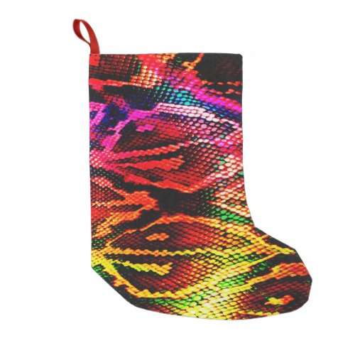 Abstract Vivid Colorful Animal Skin Small Christmas Stocking