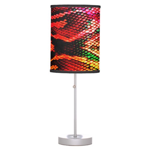 Abstract Vivid Colorful Animal Skin Table Lamp