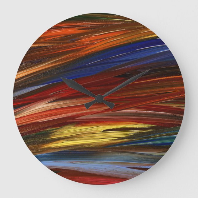 Abstract Vivid Colorful Large Clock (Front)