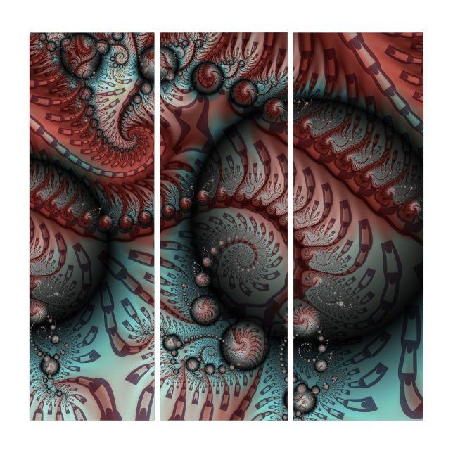 Abstract Vivid Fantasy Fractal Art Brown Blue (Front)