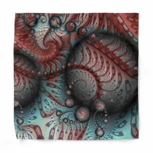 Abstract Vivid Fantasy Fractal Art Brown Blue Bandana