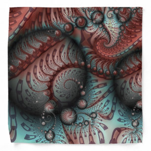 Abstract Vivid Fantasy Fractal Art Brown Blue Bandana