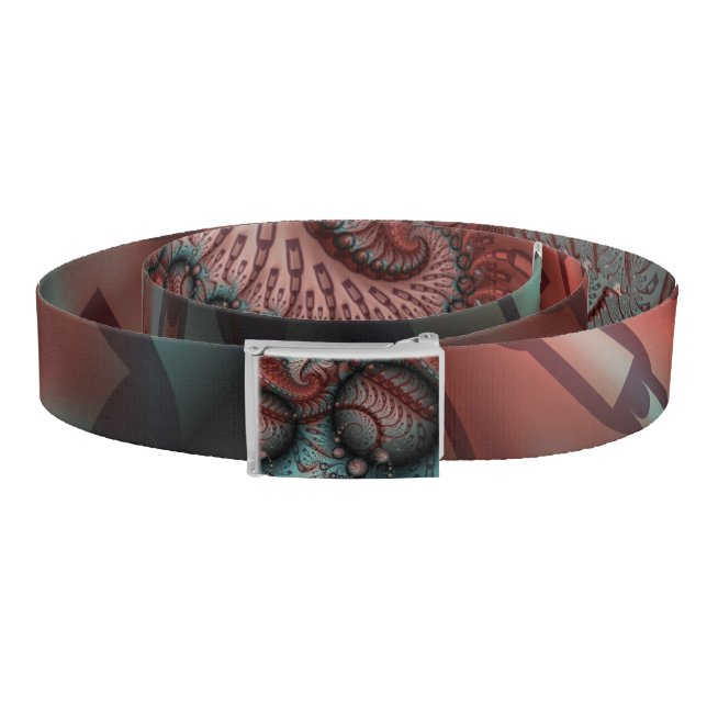 Abstract Vivid Fantasy Fractal Art Brown Blue Belt (Coil)