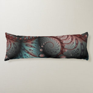 Abstract Vivid Fantasy Fractal Art Brown Blue Body Pillow