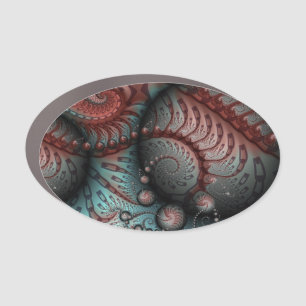 Abstract Vivid Fantasy Fractal Art Brown Blue Car Magnet