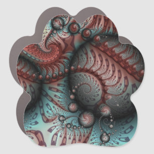 Abstract Vivid Fantasy Fractal Art Brown Blue Car Magnet