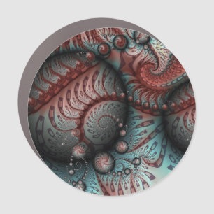 Abstract Vivid Fantasy Fractal Art Brown Blue Car Magnet