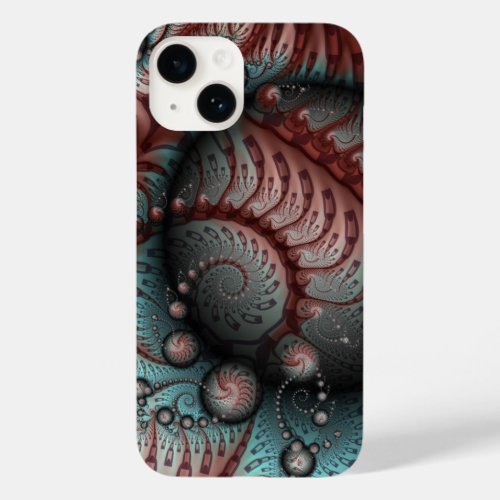 Abstract Vivid Fantasy Fractal Art Brown Blue Case_Mate iPhone 14 Case
