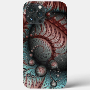 Abstract Vivid Fantasy Fractal Art Brown Blue iPhone 13 Pro Max Case