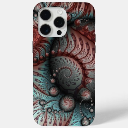 Abstract Vivid Fantasy Fractal Art Brown Blue iPhone 15 Pro Max Case