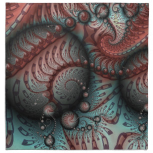 Abstract Vivid Fantasy Fractal Art Brown Blue Cloth Napkin