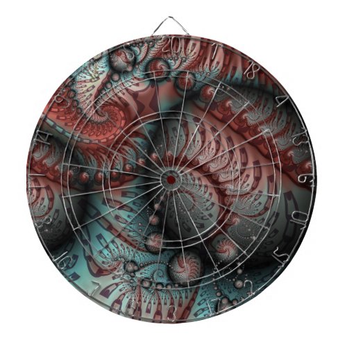 Abstract Vivid Fantasy Fractal Art Brown Blue Dart Board