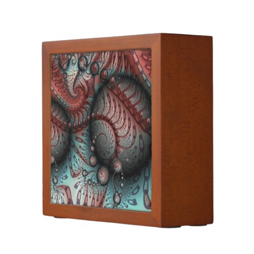 Abstract Vivid Fantasy Fractal Art Brown Blue Desk Organizer