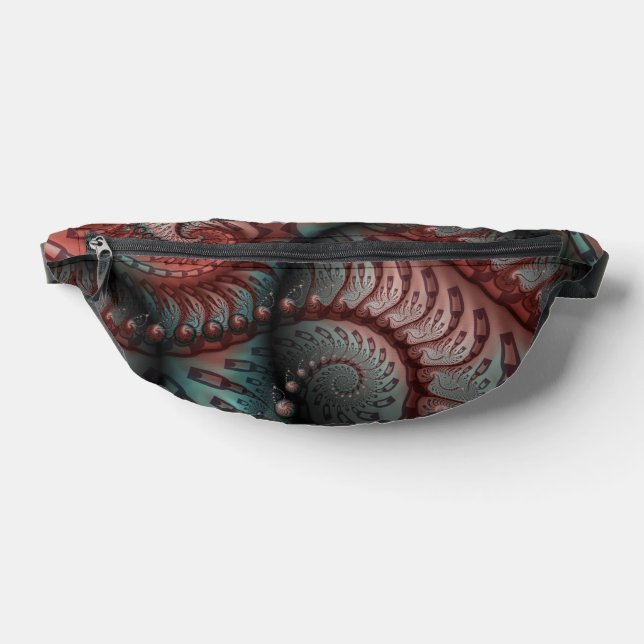 Abstract Vivid Fantasy Fractal Art Brown Blue Fanny Pack (Lay Down)