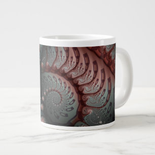 Abstract Vivid Fantasy Fractal Art Brown Blue Giant Coffee Mug