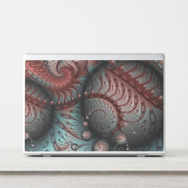 Abstract Vivid Fantasy Fractal Art Brown Blue HP Laptop Skin (Front)