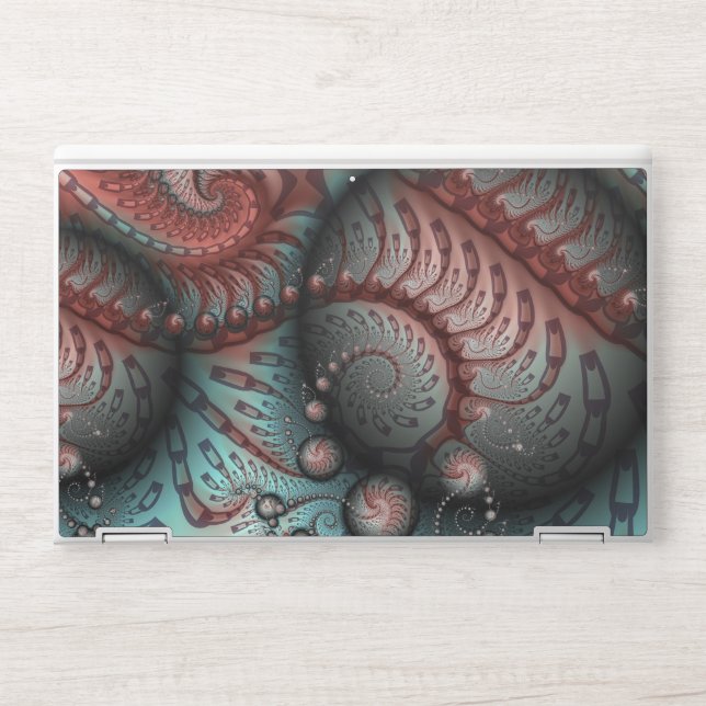 Abstract Vivid Fantasy Fractal Art Brown Blue HP Laptop Skin (Front)