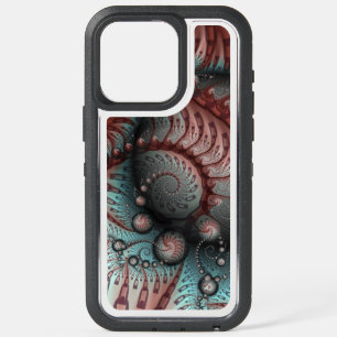 Abstract Vivid Fantasy Fractal Art Brown Blue iPhone 15 Pro Max Case