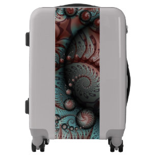Abstract Vivid Fantasy Fractal Art Brown Blue Luggage