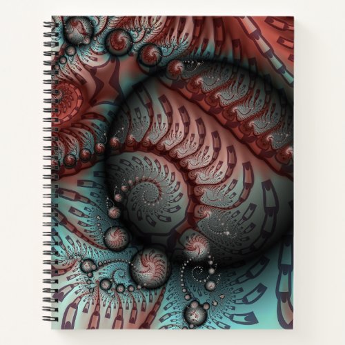 Abstract Vivid Fantasy Fractal Art Brown Blue Notebook