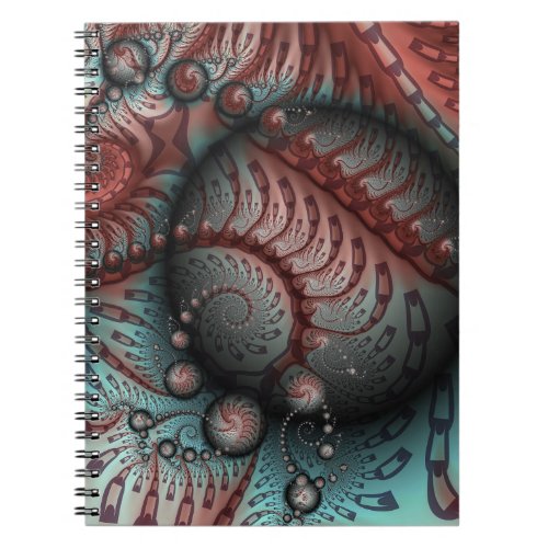 Abstract Vivid Fantasy Fractal Art Brown Blue Notebook