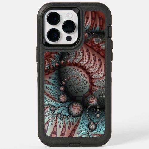 Abstract Vivid Fantasy Fractal Art Brown Blue OtterBox iPhone 14 Pro Max Case