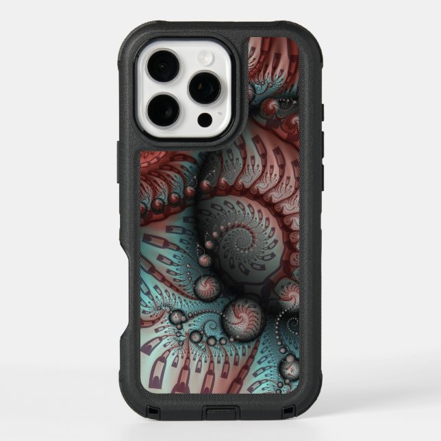 Abstract Vivid Fantasy Fractal Art Brown Blue Otterbox iPhone Case (Back)