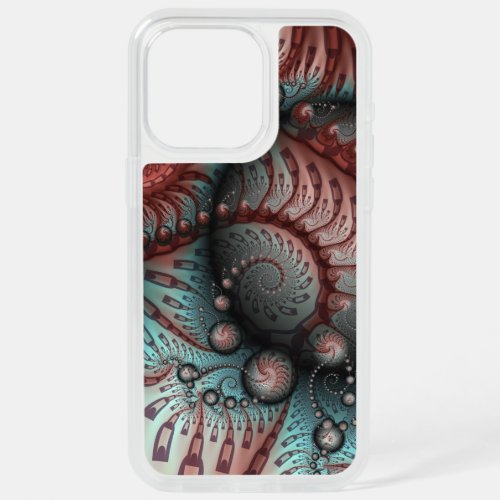 Abstract Vivid Fantasy Fractal Art Brown Blue iPhone 15 Pro Max Case