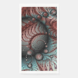 Abstract Vivid Fantasy Fractal Art Brown Blue Paper Guest Towels