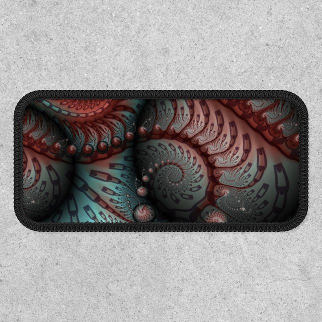 Abstract Vivid Fantasy Fractal Art Brown Blue Patch (Front)