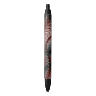 Abstract Vivid Fantasy Fractal Art Brown Blue Pen