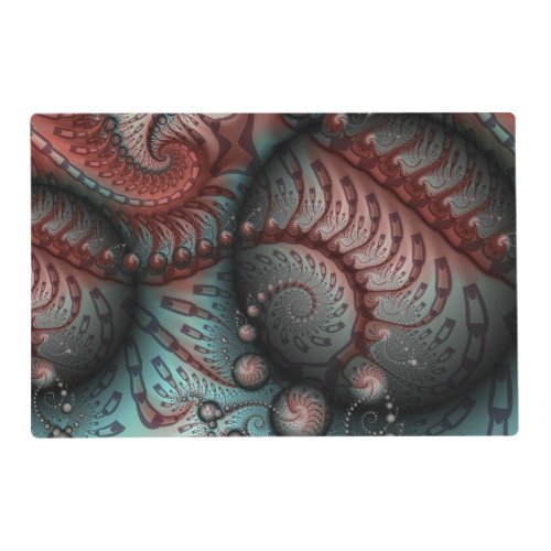 Abstract Vivid Fantasy Fractal Art Brown Blue Placemat