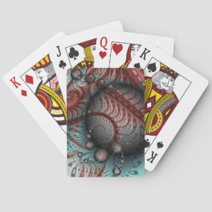 Abstract Vivid Fantasy Fractal Art Brown Blue Poker Cards