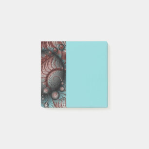 Abstract Vivid Fantasy Fractal Art Brown Blue Post-it Notes