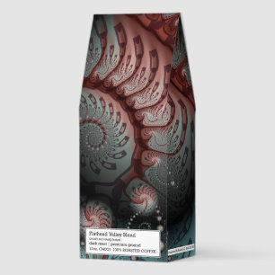 Abstract Vivid Fantasy Fractal Art Brown Blue Roasted Coffee