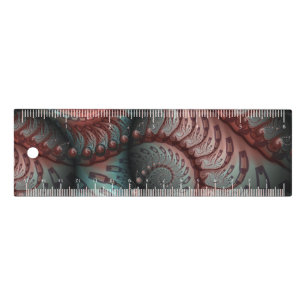 Abstract Vivid Fantasy Fractal Art Brown Blue Ruler