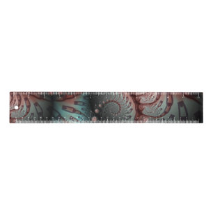Abstract Vivid Fantasy Fractal Art Brown Blue Ruler