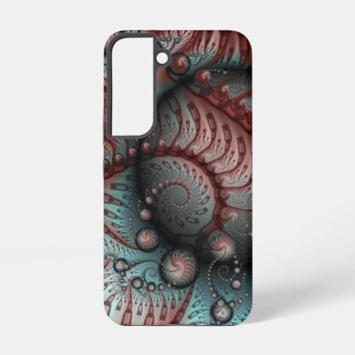 Abstract Vivid Fantasy Fractal Art Brown Blue Samsung Galaxy S22 Case