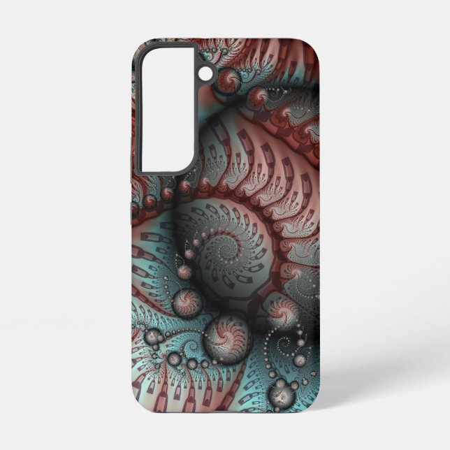 Abstract Vivid Fantasy Fractal Art Brown Blue Samsung Galaxy Case (Back)