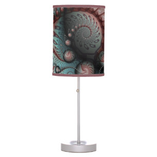Abstract Vivid Fantasy Fractal Art Brown Blue Table Lamp
