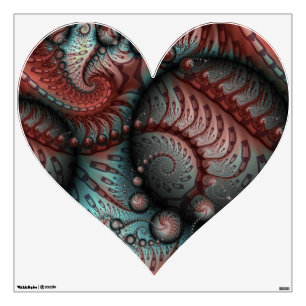 Abstract Vivid Fantasy Fractal Art Brown Blue Wall Decal