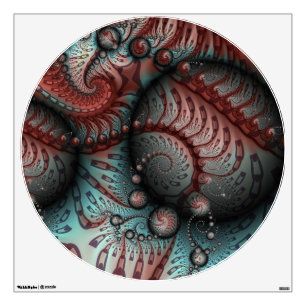 Abstract Vivid Fantasy Fractal Art Brown Blue Wall Decal