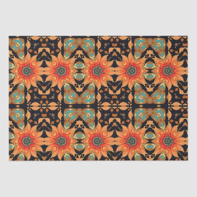 Abstract vivid flowers Decoupage Tissue Paper (Front)