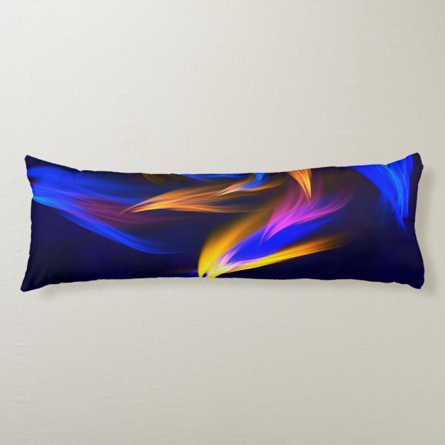Abstract Vortex Shape Blue Orange Body Pillow (Front)