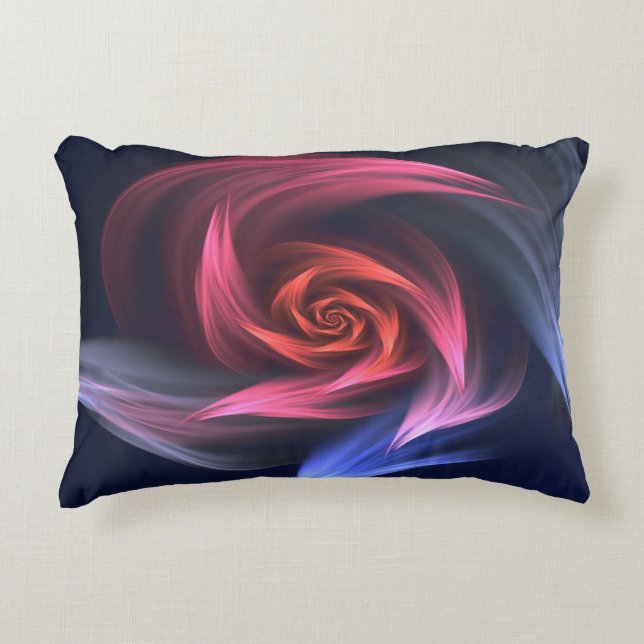Abstract Vortex Shape Red And Blue Accent Pillow (Front)