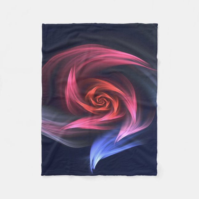 Abstract Vortex Shape Red And Blue Fleece Blanket (Front)