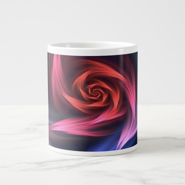 Abstract Vortex Shape Red And Blue Giant Coffee Mug (Front)