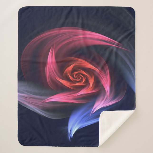 Abstract Vortex Shape Red And Blue Sherpa Blanket (Front)