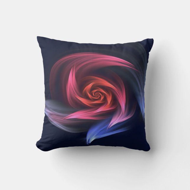 Abstract Vortex Shape Red And Blue Throw Pillow (Front)